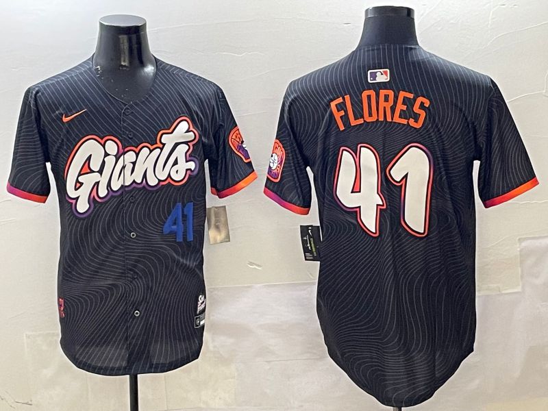 Men San Francisco Giants #41 Flores Black Joint Name Nike 2025 MLB Jersey style 3->san francisco giants->MLB Jersey